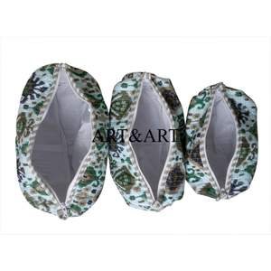 Stylish Bohemian Cotton <b>Quilted</b> Eco-Friendly Tassel Pattern 3 Pouch Set Travel Organizer Cosmetic <b>Bag</b> Set Zipper Wholesale - Product Image 4