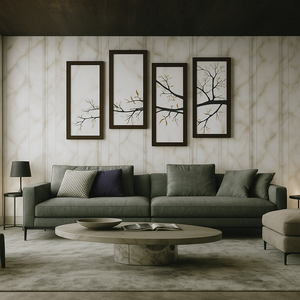 Paneles de Pared Decorativos de PVC con Diseño de Mármol Acanalado, Minimalistas, Insonorizantes, Ignífugos, Libres de Mantenimiento, con Protección UV, Ecológicos para Comedor - Product Image 1