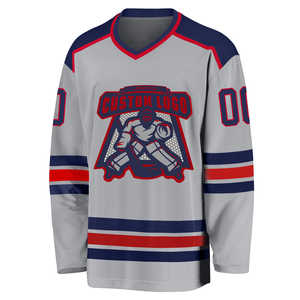 Maillot de Hockey sur glace personnalisé cousu nom et numéro maillots de crosse vierge à manches longues pratique vêtements de Hockey unisexe - Product Image 5
