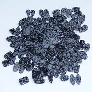 Haute qualité naturel flocon de neige obsidienne Quartz Cabochon paire en vrac pour la fabrication de bijoux inde prix de gros de haute qualité - Product Image 5