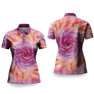 Polos de sublimación para mujer, camisas hechas de poliéster de media manga con logotipo personalizado, diseño y tamaño personalizados - Product Image 2