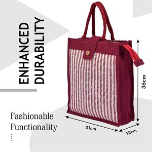 Sacs en toile de jute de qualité supérieure avec poignées Impression en lin personnalisée pour un usage multiple Qualité exceptionnelle Forme rectangulaire faite à la main écologique - Product Image 2