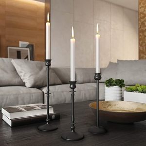 New Design Home Decor <b>Pillar</b> Candle Stand Metal in Iron Black Powder Coating High Quality Candle <b>Light</b> Dinnerware Candle Holder - Product Image 3