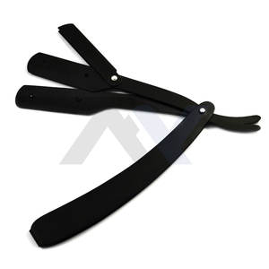 Salon de coiffure professionnel rasoir à bord droit Shavette outil Premium coupe gorge rasage couteau Logo personnalisé OEM/ODM fabricant - Product Image 2
