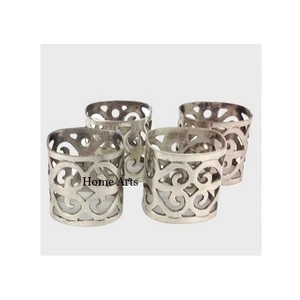 Lot de 6 ronds de serviette couleur fer et argent Anneaux de serviette en tissu de forme ronde de qualité supérieure au prix le plus bas - Product Image 3