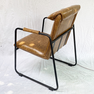 Ensemble de canapés avec canapé carré rembourré à une place, coussin marron, structure en fer (GSD68048) - Product Image 5