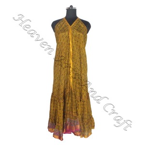 Bohemian Beachwear <b>Silk</b> Dress Bohemian Style Casual Dresses Women Summer Hot New <b>Silk</b> Saree Beachwear Dresses - Product Image 1