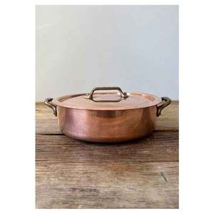 Cuillères de pot de service en cuivre de haute qualité à forte demande ensemble de plats de chauffe-plats écologiques exportateur indien ustensiles de cuisine riz sûr - Product Image 2