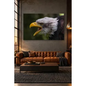 Impression sur toile d'aigle blanc hurlant avec bec ouvert en gros plan - Product Image 3