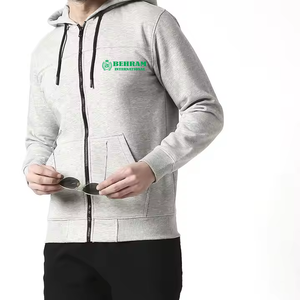 Sweat à capuche unisexe zippé en molleton de coton/éponge française, respirant et à séchage rapide, personnalisable avec logo, pour la vente en gros - Product Image 3