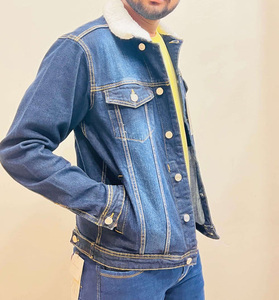 Chaqueta Cortavientos de Invierno para Hombre, Estilo Nuevo 2022, Corte Ajustado, Reversible, Cuello Alto, Logotipo Frontal, Informal, de Algodón y Mezclilla - Product Image 4