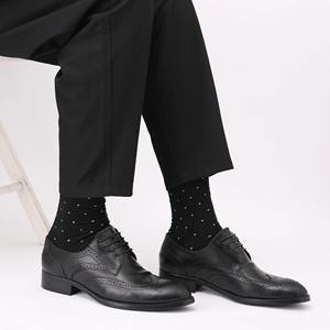 5 pares de calcetines de vestir para hombre de talla grande, calcetines de algodón peinado de alta calidad, calcetines casuales transpirables negros Cool Argyle para hombres - Product Image 5