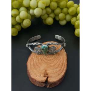 Bracelet manchette tendance en turquoise de la montagne de Sonora et argent sterling Kindale Billah - Product Image 1