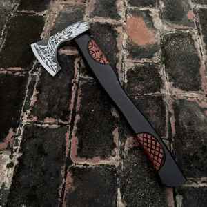 Hache Tomahawk artisanale de qualité supérieure, hache viking en acier à haute teneur en carbone avec manche en bois, qualité supérieure avec étui en cuir - Product Image 1