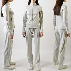 Ensemble de vêtements chauds pour femmes et hommes, ensembles de vêtements d'automne et d'hiver, sweat-shirt à col montant avec fermeture éclair, pantalon, survêtement chaud pour hommes - Product Image 3