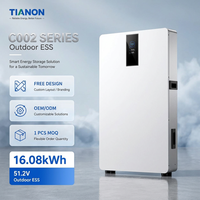 Batterie solaire domestique autonome 16 kWh sans entretien, extérieure IP65, hybride CAN BMS LiFePO4 314 Ah 51,2 V basse tension