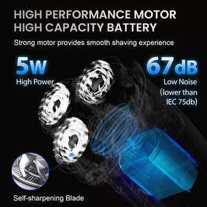 Afeitadora Eléctrica Rotativa USB Recargable para Hombre, Carga Rápida, Cabezal Flotante, Recortadora Extraíble, IPX7, Mini Afeitadora USB para Rostro - Product Image 2