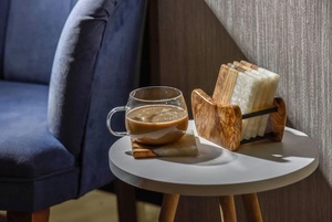 Antique Style Wooden and Stone Coaster Set Classic Design for Traditional and Contemporary Dining Home Decor - Product Image 2