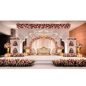 Panneaux de Mandap et de réception haut de gamme, style palais, tendance, finition miroir indienne, pour décoration de scène de mariage - Product Image 1