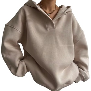 Sweat-shirts à capuche pour femmes en coton lourd surdimensionné, logo personnalisé de haute qualité, vente en gros 2026 - Product Image 3