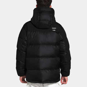 Doublure en satin personnalisé support en toile viscose/polyester surdimensionné manches longues fermeture éclair imperméable coupe-vent veste bouffante d'hiver pour hommes - Product Image 3