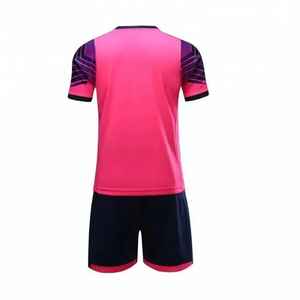Custom <b>Pink</b> and Black Soccer Jersey and <b>Shorts</b> Set Sublimated Football Uniform Breathable Sportswear for <b>Men</b> Team Use - Product Image 3