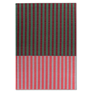 Tapis en laine tissée plate verte à carreaux, viscose rayée de haute qualité pour la maison, tapis rectangulaire 9x12 pour salon/chambre - ADWL-1315 - Product Image 1