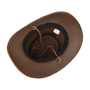 Cheap Price Western Cowboy Riding Racing <b>Leather</b> <b>Hats</b> Customized Logo Embroidery Plain Blank Cowboy <b>Hats</b> - Product Image 3