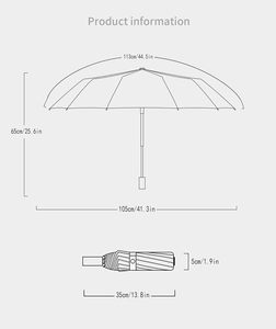 Popular Rainy <strong>Season</strong> Products Fully Automatic Reverse Folding Umbrella With Wind Paraguas <strong>3</strong> Folding Wooden Umbrella for the Rain - Product Image 2