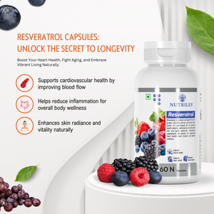 500mg Vegan Resveratrol kapsul untuk dewasa dukungan antioksidan anti-penuaan kesehatan jantung dan seluler perlindungan - Product Image 3