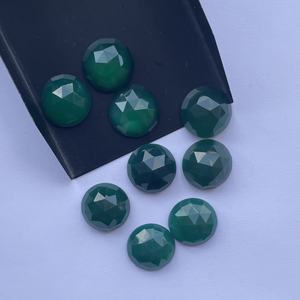 10mm 20mm Natural Green Onyx Round Rose Cut Flat Back Cabochons Mayorista de piedras preciosas Tienda Anillos Proveedor de piedras preciosas Anillo en línea - Product Image 3