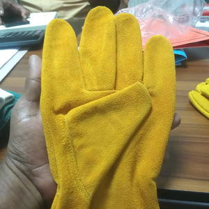 Guantes de trabajo de Palma de cuero dividido de textura suave, seguridad reforzada para operación de equipo pesado, manejo de almacén - Product Image 1