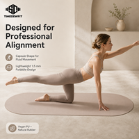 Tapis de yoga ondulé de 1,5 mm en forme de pilule, qualité studio, en caoutchouc PU antidérapant, tapis arqué pour athlètes professionnels et instructeurs de Pilates