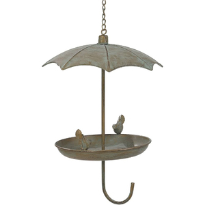 Comedero para pájaros de metal con techo cónico y diseño de pájaro para uso en exteriores, hecho a mano. - Product Image 5