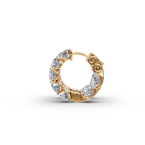 Pendientes de Oro Rosa de 14K con Diamantes de Laboratorio de 5.00 Quilates, Listos para Regalo, con Perlas y Moissanita en Forma de Corazón - Product Image 3