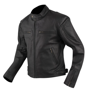 All Season Pro Biker's Black Genuine Cowhide Leather Windproof Racing Motorbike Jacket CE-Certified Armours Winter Men - Product Image 2
