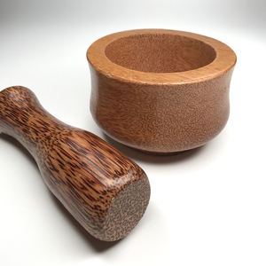 Mortero y mortero de madera de coco natural de alta calidad, herramienta de cocina tradicional a bajo precio de Vietnam - Product Image 3