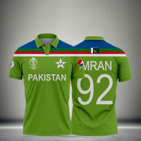 Polo personnalisé à sublimation numérique vert, séchage rapide, respirant, confortable, double couture, CP Sports Team Wear Cricket
