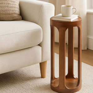 Mesa de Centro de Madera de Mango con Acabado Nogal - Product Image 1