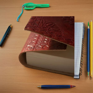 Journal en cuir de style bohème A5 2026, papier naturel fait à la main avec bordure irrégulière, artisanat artisanal par Paper Artisan Diary - Product Image 1