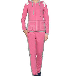 Survêtement 100% coton pour femme avec capuche Dernier design Respirant Couleur unie Saison d'automne du fabricant pakistanais - Product Image 2