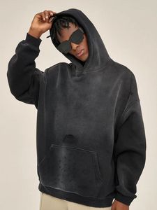 Streetwear Hombres de gran tamaño Heavyweight Hoodie Hombres de gran tamaño Vintage Hoodie Parejas Pullover Hoodies - Product Image 4