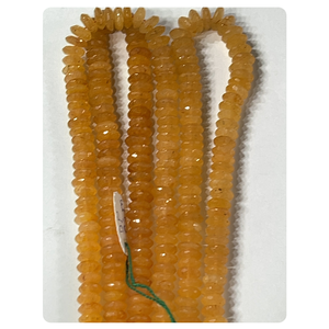 Perles de rondelle d'aventurine jaune naturelle AAA 8-10mm coupe allemande à facettes 14 pouces brin - Product Image 1