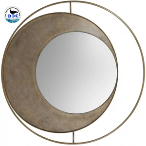 Espejo de Pared Moderno Daphoco con Diseño de Círculos Concéntricos Dorados, Espejo de Hierro Transparente para Dormitorio, Sala de Estar, Apartamento u Oficina - Product Image 4