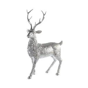 Escultura de ciervo plateado de aluminio para decoración de Showpiece, vajilla de diseño único, escultura decorativa para dormitorio, nuevo diseño