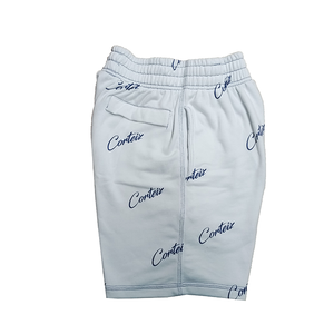 Short de gymnastique pour homme en molleton de coton léger avec broderie sur tout le côté, design plat sur le devant, nouveau style de shorts baggy - Product Image 3