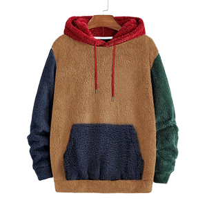 Wholesale Top Notch Oversized Casual <b>Sherpa</b> <b>Hoodie</b> Blank Pullover Solid Color Terry Streetwear Unisex Embroidered Hoodies - Product Image 1