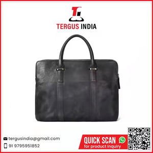 Bolsa de mensajero de cuero auténtico para ordenador portátil de viaje, bandolera Vintage de cuero de grano completo, bolsa de mensajero para ordenador portátil - Product Image 2