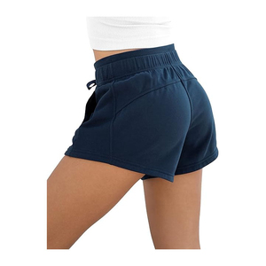 Pantalones cortos de terciopelo transpirables de tendencia 2025 para mujer, trajes de verano verde sólido, Tops de longitud corta, ropa de gimnasio informal al por mayor - Product Image 2