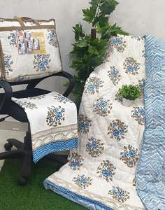 Juego de Edredón de Algodón 100% Orgánico, Estampado a Mano, Vintage, Juego de Ropa de Cama - Product Image 1